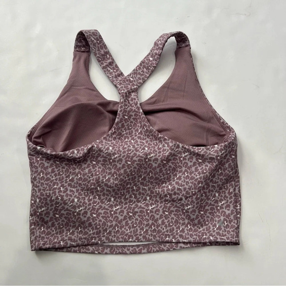 Kyodan Leggings & Sports Bra Crop Top Set Animal Print Leopard M/S Mauve - Picture 7 of 16
